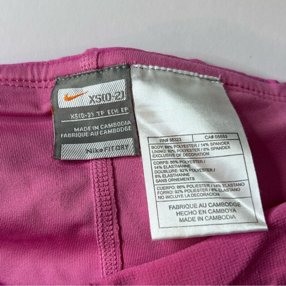 Nike Dri-Fit Fitness‎ High Waisted Lined Pink & Navy Shorts W/ Zip Pocket Sz XS - Picture 13 of 14